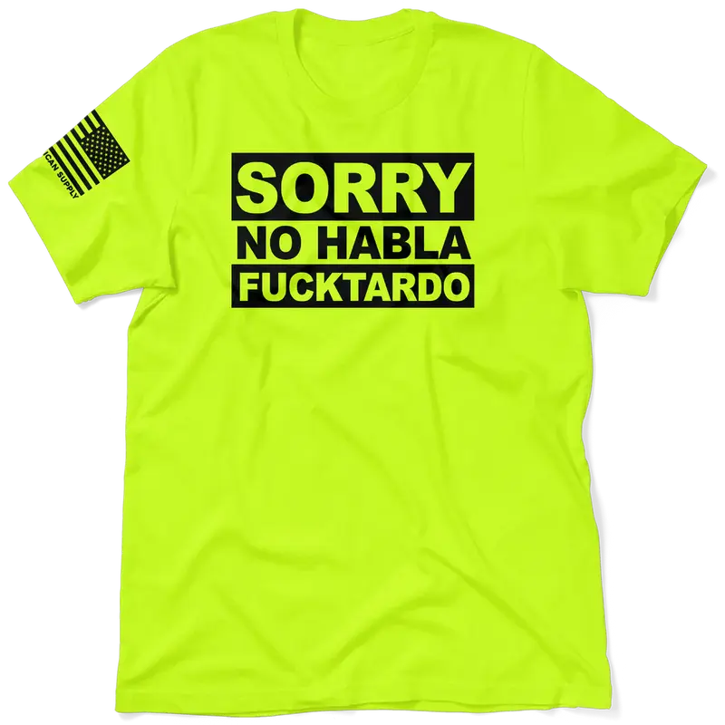 F*cktardo - Hi Visibility Safety Yellow Work T-Shirt Jersey Menswear Men's 30-Day Guarantee Cotton/Poly Blend | Graphic tees Apparel Casual Tshirt