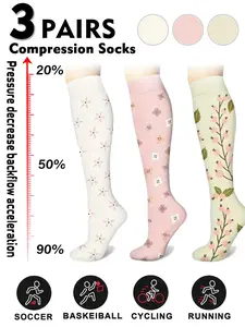 Compression Socks 15-20mmhg Wide Calf, Sporty Tight-Fitting Design, Boost Circulation & Running Performance, Ideal for Nurses & Pregnant Women