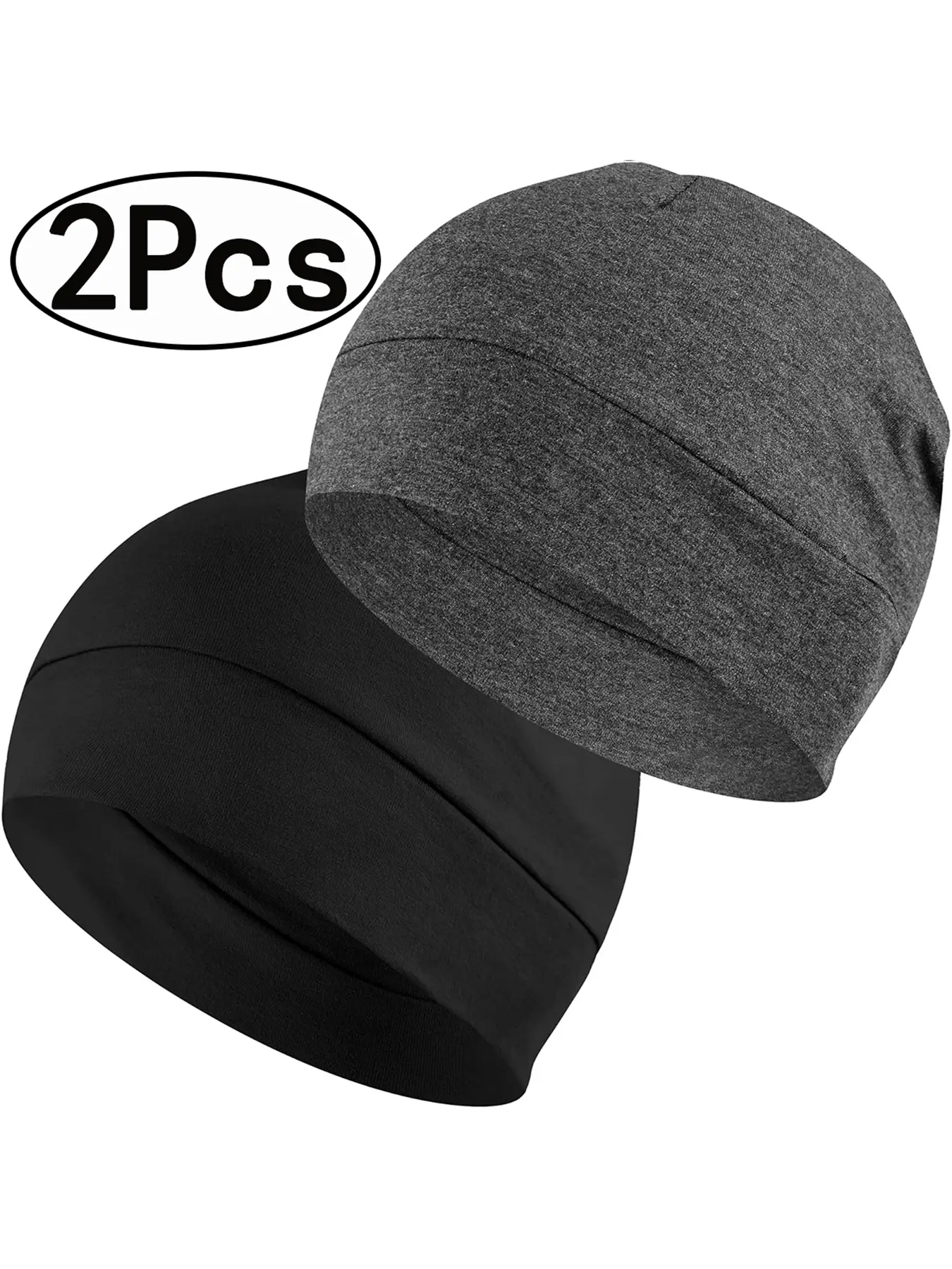 2Pcs-Breathable Running Workout Hat Outdoor Hiking Sports Cap, Windproof Fitted Helmet Liner Headgear, Casual Style All Season Use