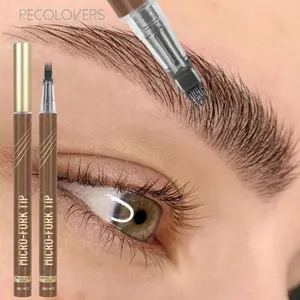 1PC Artist Ultra-Fine 4-Branch Eyebrow Pencil, Waterproof & Sweatproof, Natural 3D Wild Brow Look, Realistic Definition, Smudge-Free, Black Set, Brow Styling - Perfect Christmas or Birthday Gift