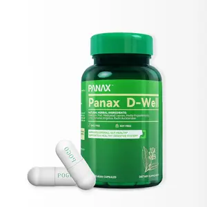 PANAX Pogo D-Well Herbal Supplement, Efficient Care of Sensitive Gut, Improve Overall Stomach Health, Support a Healthy Digestive System, 60 Vegetarian Capsules