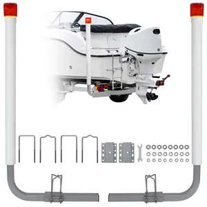 Adjustable Heavy Duty Boat Trailer Guide Poles – 40" Rustproof Galvanized Steel, Protective PVC Covers, Global for Ski, Fishing & Sailboats, Easy Installation, Safe Loading and Positioning – 43" Height