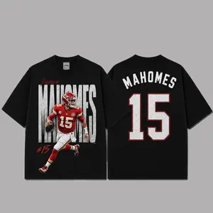 Ver 3 Mahomes 15 Multicolor Unisex Oversized Cotton T-Shirt Hoodie, The Showtime T-Shirt Hoodie, The Kansas Shirt The Fan's Kit, Sunday Football Outfit, Football Kit , Football Graphic Tee, Vintage Football Shirt, Game Day Hoodie T Shirt