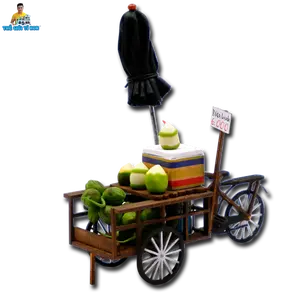 Coconut Water Street Cart DIY Kit Mô Hình Sài Gòn Thu Nhỏ-Xe Dừa Giải Khát