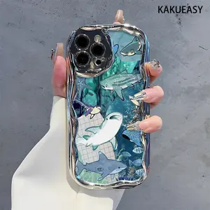 The Shark phone case is decorated with playful sea creatures and starfish design, suitabliPhone16promax, 16 15pro 14PLUS 13 12Pro 11 Pro Max X XSMAX made of TPU material and provides perfect shock protection, perfect for family friends, teenagers, birthda