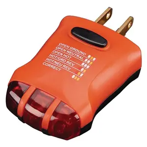 Electrical Outlet Tester with GFCI Function Detects Faulty Wiring and Tests Standard GFCI Receptacles Orange Device