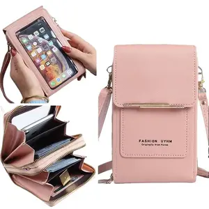 2026 Trendy Minimalist Touchscreen Crossbody Phone Wallet for Women, Water-Resistant with Multi-Card Slots & Coin Pouch, Adjustable Strap for Shopping & Travel, Available in Multiple Colors
