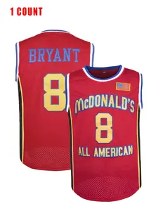 Men's Basketball Jersey, Loose Letter & Number Embroidery Basketball Jersey, Breathable Quick Drying Sports Jersey for Outdoor Sports