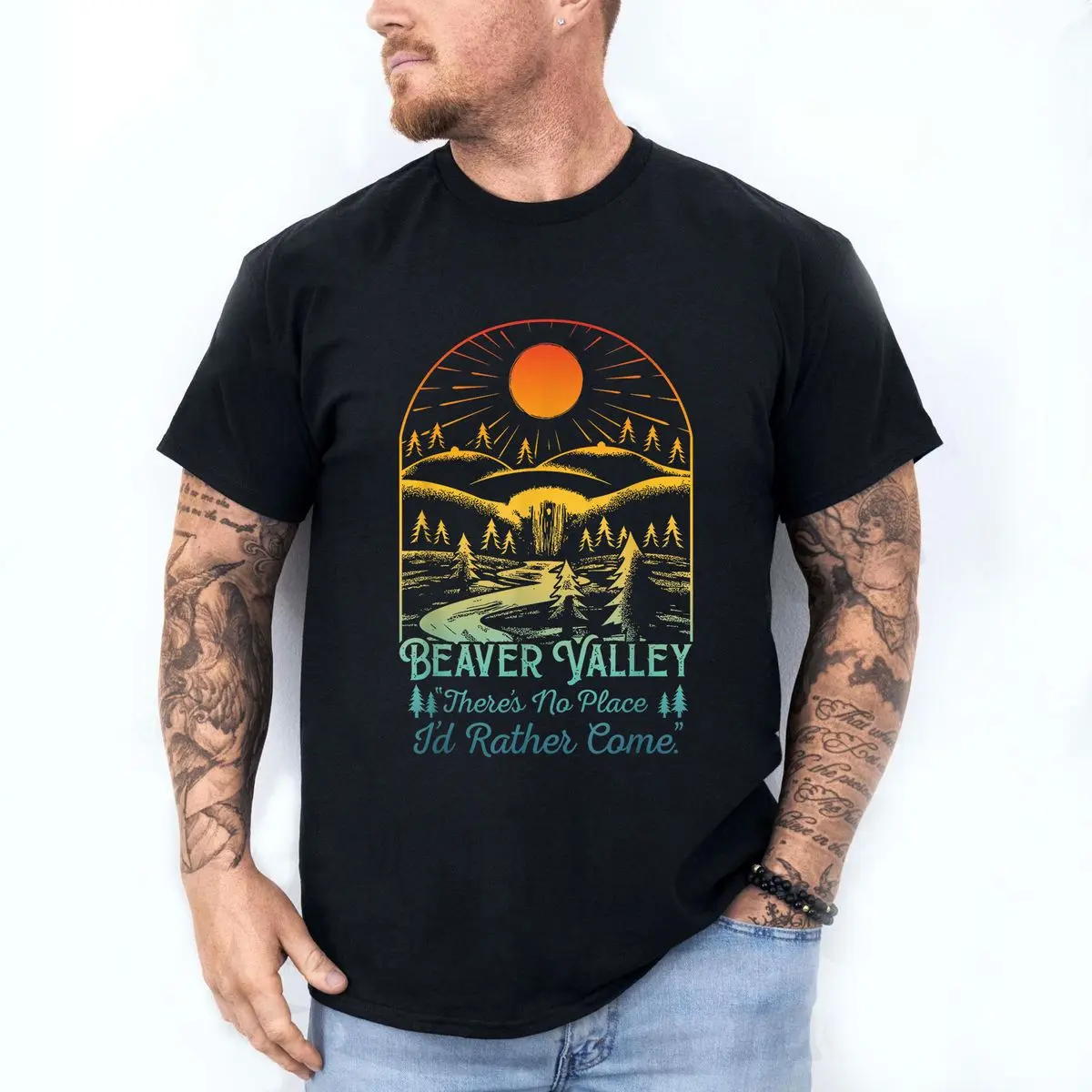 There Is No Place I'd Rather Than BeaverValley T Shirt, Offensive Shirt, Saying Nature Novelty Humor Shirt, Vintage Shirt, Unisex Short Sleeve Tee, Casual Clothing Crewneck Tee
