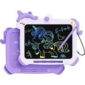 SQ-ITC001 LCD Writing Tablet for Kids, Unicorn Toys Gifts for 3 4 5 6 7 Year Old Girls, Colorful Drawing Doodle Board, Toddler Educational Travel Toys Christmas Birthday Purple Durable Friend