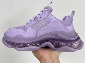 trendy vintage multiple colors dad shoes size 36-45 men‘s and women's triple s height increasing sneakers designer casual color blocked transparent thick sole trainers
