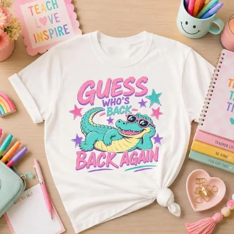 Guess Whos Back Again Teacher Shirt, Funny Back to School Teacher Tee, Funny Teacher Shirt, First Day of School Tee, Teacher Team Shirt