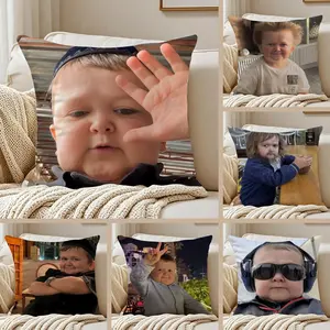 Funny H-Hasbulla cute Cushion Cover Soft Short Plush Fabric Double-Sided Print | Breathable Pillow Cover for Sofa Couch Bed | Skin-Friendly, Washable, Invisible Zipper, Anti-Dust Mite, Durable Material | Warm Winter Home Decor Gift