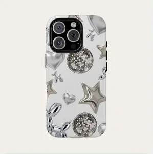 Metallic Phone Case Aesthetic Monogram Minimalist Retro CollageiPhone 16 15 14 13 12 Pro Max Samsung S24 S23 S22 MagSafe Gift for her
