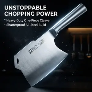 Heavy Duty Meat Cleaver, Seamless Unibody Kitchen Cleaver, Forged High Carbon Stainless Steel Butcher Knife, Shatterproof Bone Cleaver for Slicing, Chopping, and Heavy Prep - Unstoppable Power, Ergonomic Handle, Chef’s Knife