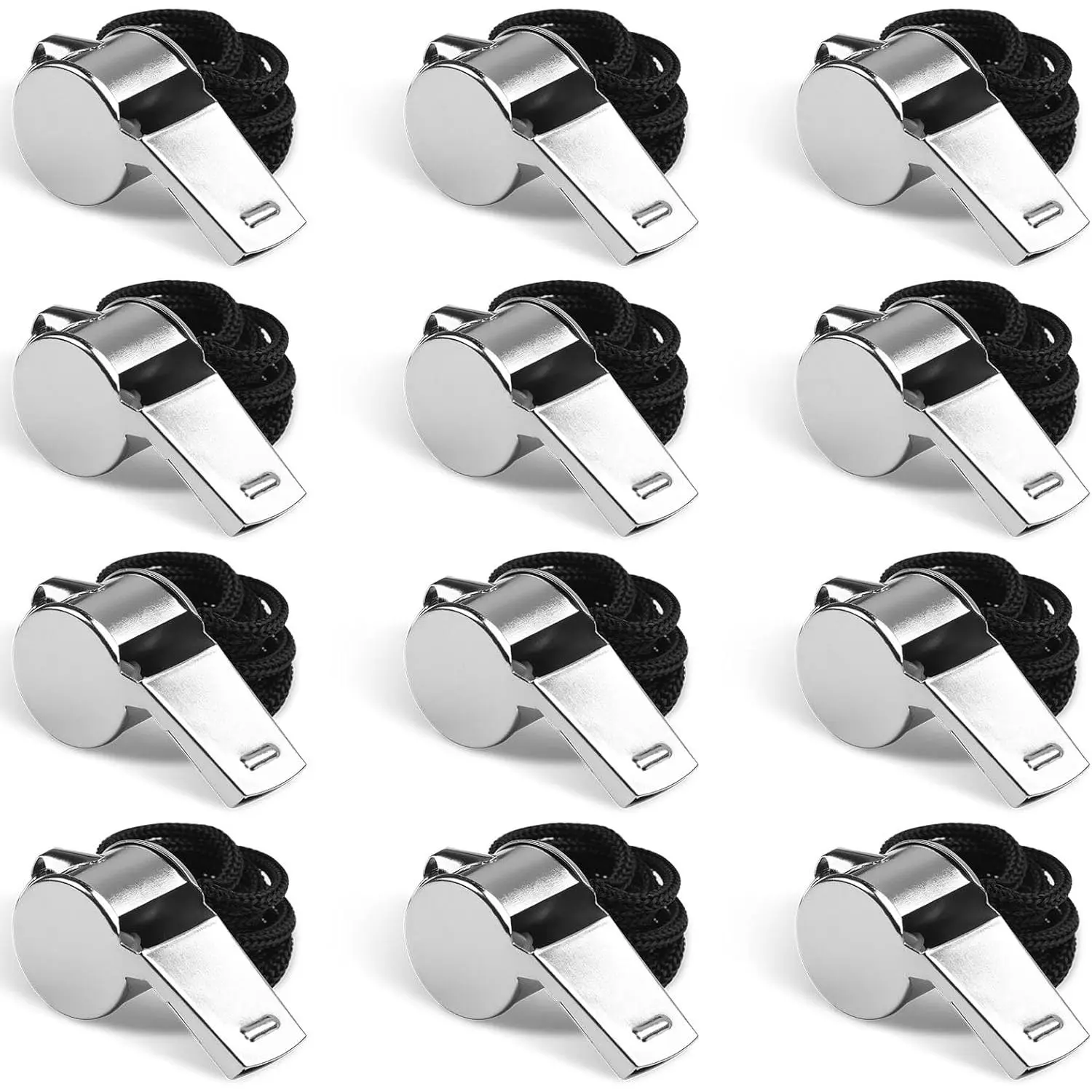Whistle with Lanyard, Very Loud Stainless Steel Whistle, Ideal for Coaches, Referees, Personal , and Recreation