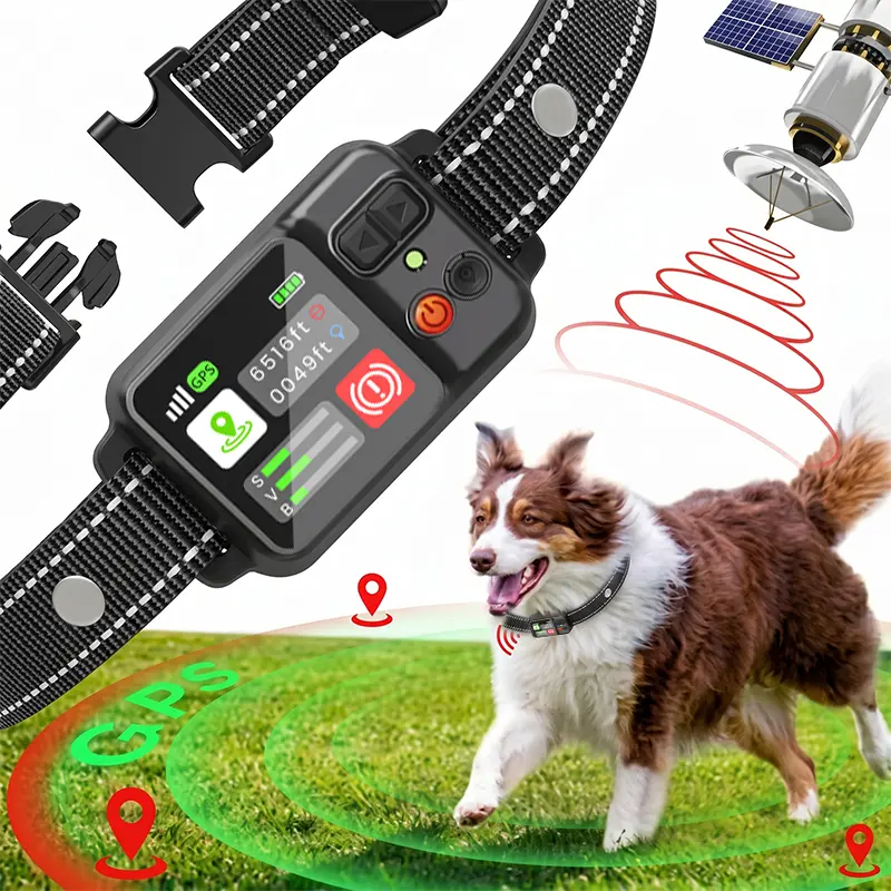 【NewYear2026】Dog GPS Containment System - Electric Fence,For Open Outdoor Use Only, Indoor Satellite Signal Drift Disclaimer  Rechargeable Waterproof Training Collar with Adjustable Warning Strength, 33-999 yd Adjustable Radius,