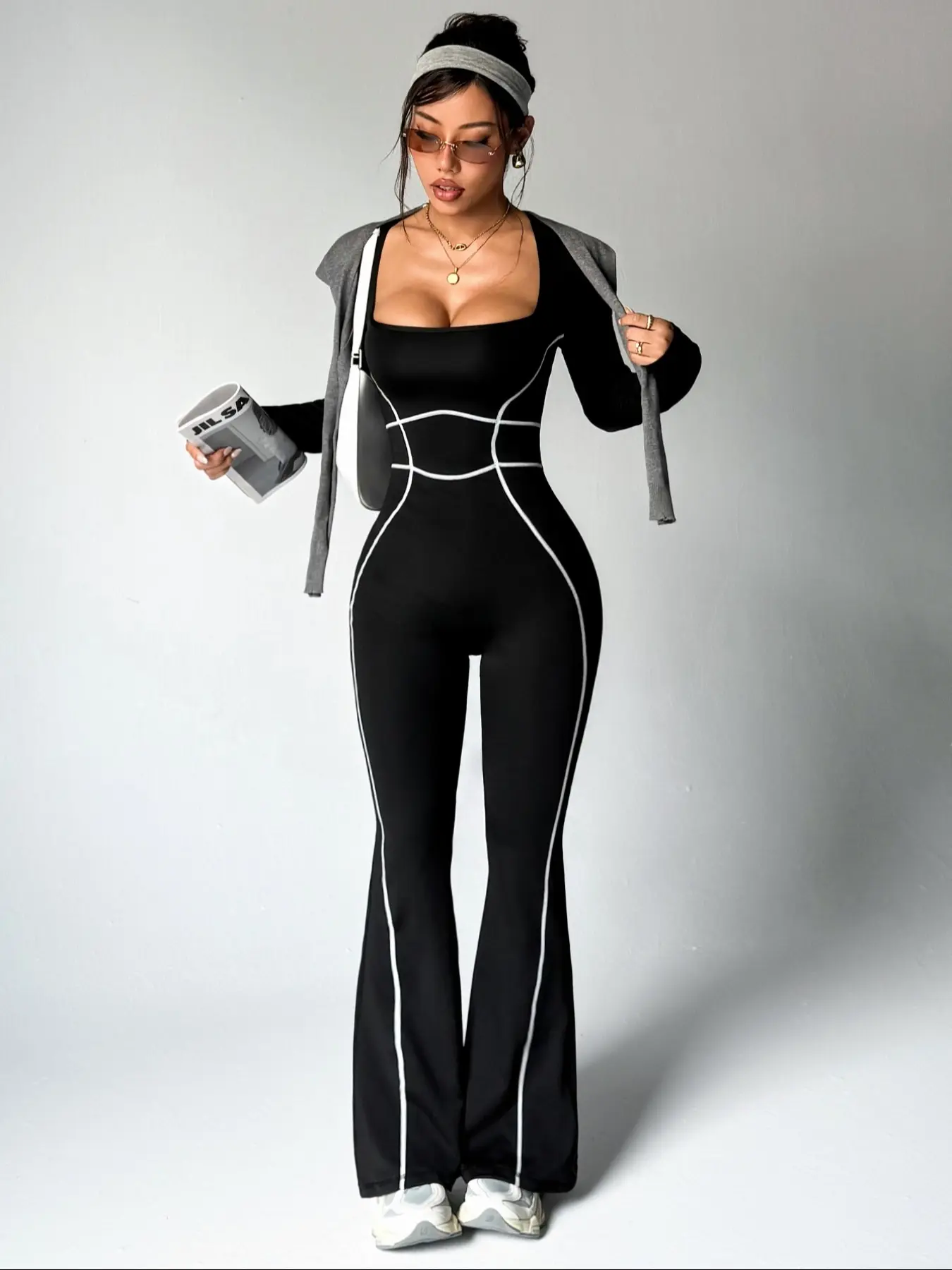 Women's High Waist Slimming Yoga Jumpsuit, Comfortable Breathable Running Sportswear, Professional Fitness Training Tight Fit Clothes, Tummy Control Jumpsuit, Workout Jumpsuits, Sporty Jumpsuit, Tight Fitting Jumpsuit
