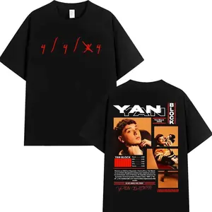 Rapper Yan Block Carlos Yandre Album Tour 2026 Pop Graphic T Shirts Hip Hop Gothic High Quality Cotton T-shirts Streetwear UAD