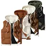 Autumn/Winter couples’ hooded insulated vest, fashionable faux two-piece design, polyester insulation, machine washable, winter warmth, outdoor casual wear, thickened version, couples’ style, men’s jacket top