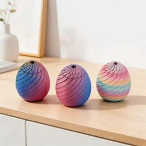Sensory Hypnotic Gear Sphere Fidget 3D Printed Twisty Fidget Egg Easter Stress Relief Toy| Fluid Flow Desktop Ornament for Home Office| Relaxing Gift for Boyfriend