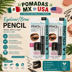 L.A. Colors (2)- 2pk- Eyeliner / Brow Pencils & Sharpener-New CBPN451-Black.