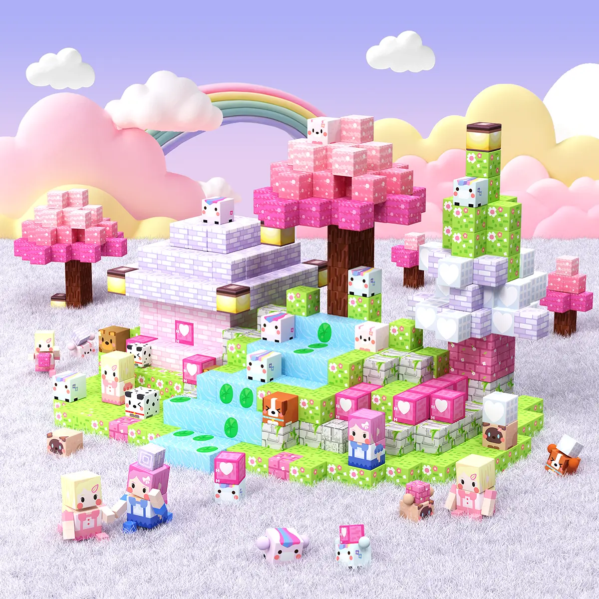 STEM Game-based Unicorn Magnetic Building Blocks 100Pcs - Sweet Pink Color Palette, Stable Magnetic Design, High-Quality ABS Plastic, Safe & Durable, Portable & Easy for Small Hands, Perfect for Kids Aged 36 Months to 12 Years