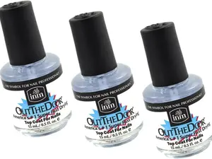 INM Out The Door Fast Dry Top Coat for Nails 3 Pack America's #1 Super Fast Drying Formula 0.5 oz 15 mL Manicure Cosmetic