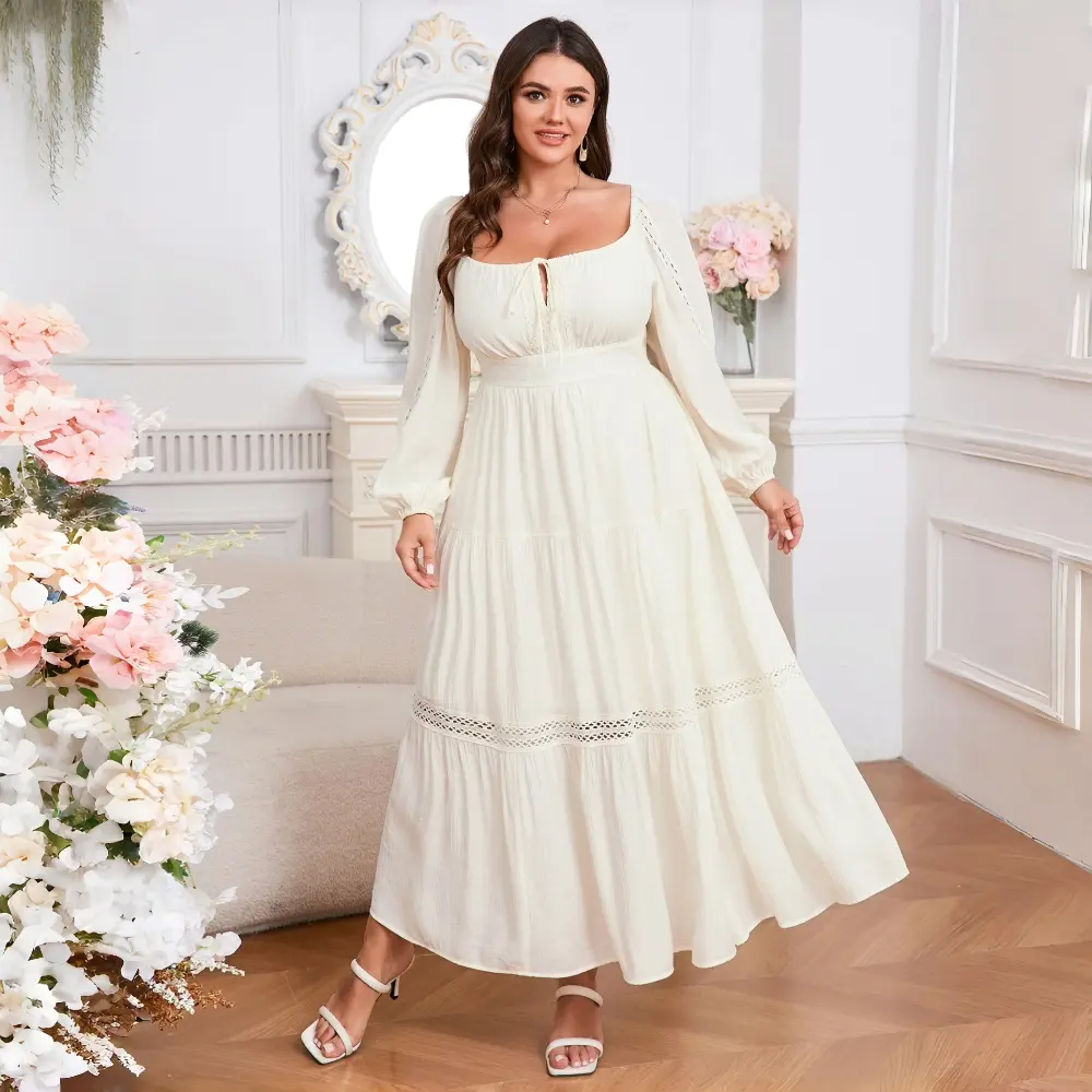 EYWOL Womens Plus Size Maxi Dress with Long Puff Sleeve Ruffle Wedding Guest Evening Party Dress in Elegant Lace - TikTok Shop EYWOL Womens Plus Size Maxi Dress with Long Puff Sleeve Ruffle Wedding Guest Evening Party Dress in Elegant Lace - TikTok Shop