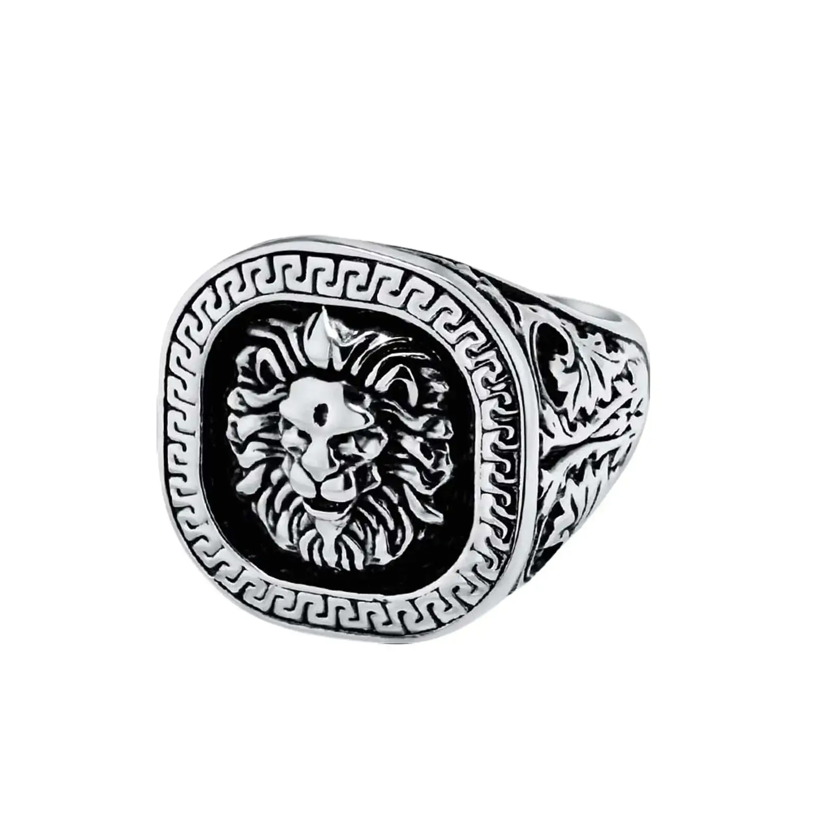 Retro personality domineering pattern lion head ring trendy niche punk hip-hop street style men's jewelry