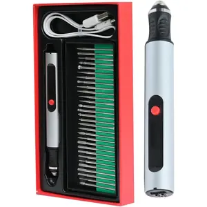 Professional Electric Engraving Pen, USB Rechargeable Cordless Engraver with LCD Display and 30 Bits, Precision Engraving Tool for Metal, , Glass, Plastic and DIY Craft Projects