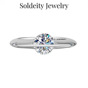 Women's 1CT Moissanite Spinning Planet Ring, Fashion Synthetic Moissanite Gemstone Jewelry, Shining Gift for Women