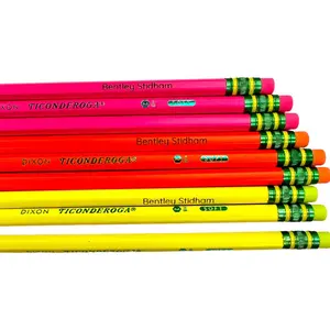 Set of 9 Neon Personalized Ticonderoga Pencils