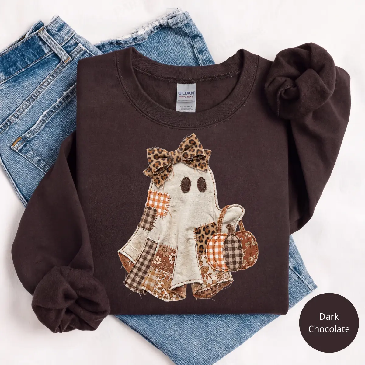Coquette Ghost Printed T-Shirt or Sweatshirt, Cute Preppy Ghost Pumpkin Graphic Top, Girly Halloween Shirt, Spooky Fall Outfit, Autumn Gift