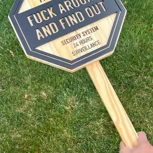 Wooden yard sign