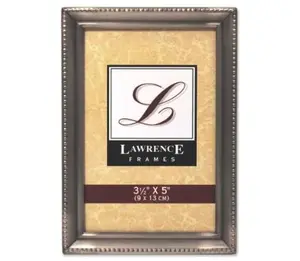 Lawrence Frames 11535 Lawrence Frames Antique Pewter 3x5 Picture Frame - Beaded Edge Design