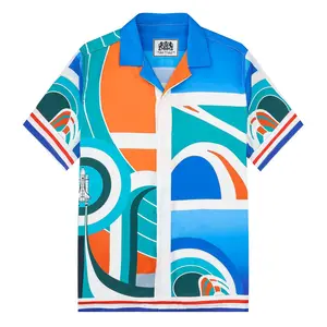 Graphic Design Camp Collar Casual Shirt for Men