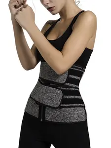 Waist Trainer Abdominal Belt, Sports Sweat Shaping Dual Waist Strap Zipper Design, Slimming Waist Cincher, 1pc