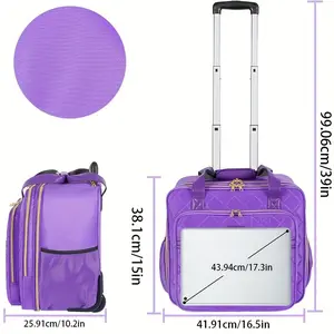 Hot selling styles Rolling Briefcase With Smooth Wheels For Women, 17.3 Inch Rolling Waterproof &Stylish&Durable&Large Capacity Laptop Backpack, Carry-On Bag, Plane Boarding Luggage Bags, Suitable For Travel, Work, Office, Business, College, And Daily Com