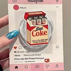 Funny Fridge Cigs Phone Grip, Soda Lover Gift, Retractable ID Griptok, Sarcastic Office Accessory, Acrylic MagSafe Grip, Meme Charm