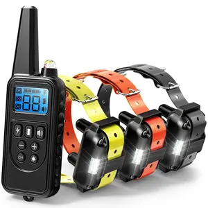 Dog Shock Collar 3 Pack with Remote Control IP65 Waterproof E Collar for Small Medium Large Dogs Training Light Shock Vibration Beep Modes