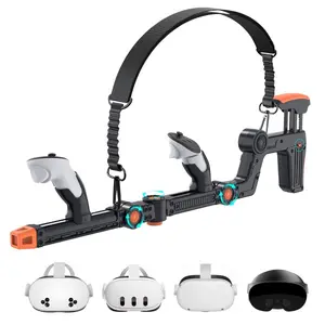 VR Handle Accessories Compatible with Meta Quest 2 & 3, Humanized Weighted Gun Stock, Enhance Control Feel, Realistic FPS Gaming Experience