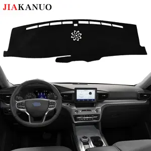 JIAKANUO Dash Cover Mat for 2020-2026 Ford Explorer，Dashboard Pad Carpe Sunscreen Heat Insulation Anti Glare Reflective Protection Black Polyester with Silicone Anti Slip Particles