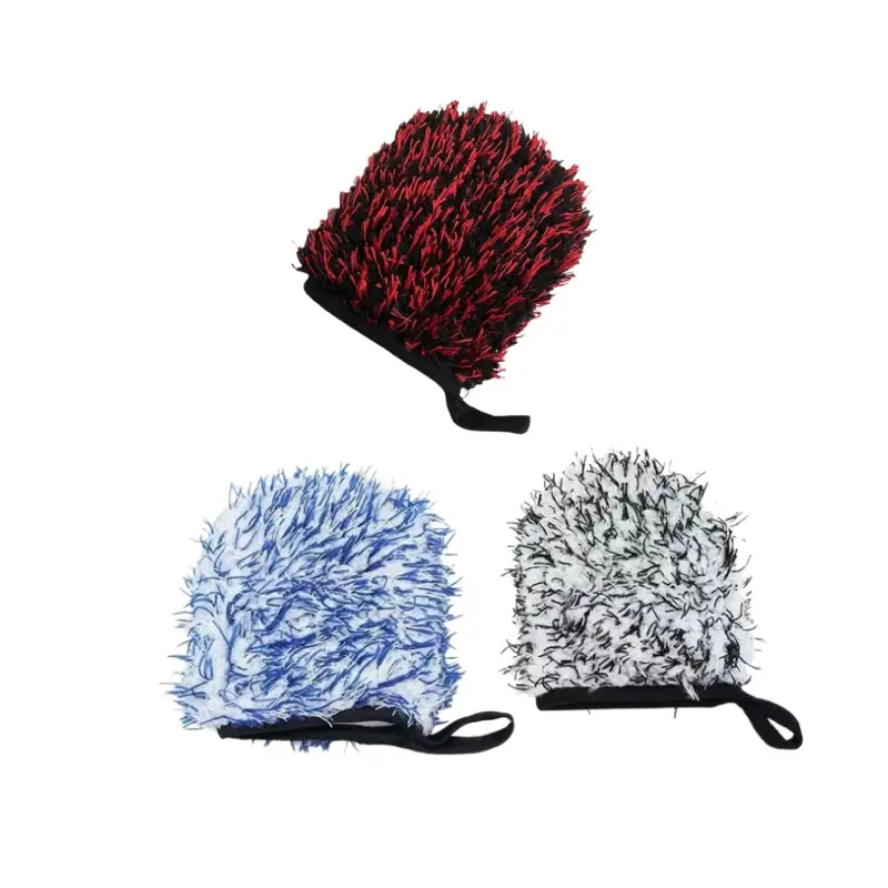 Wheel Cleaner Mitts for Car, Microfiber Wheel Cleaner for Car Detailing and Rims, Black and White, 2 Pack-MM1