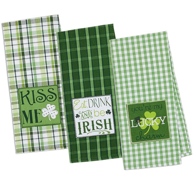 Design Imports Set of 3 St. Patrick's Day Kitchen Towels