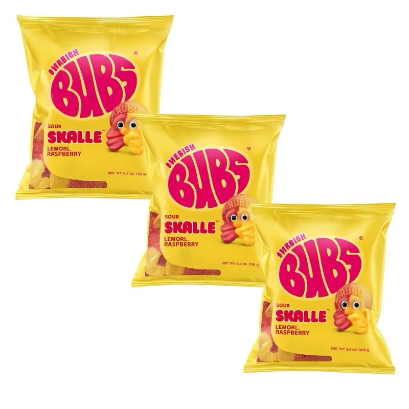 3 Pack Deal - Swedish Sour Skulls Lemon Raspberry Bubs