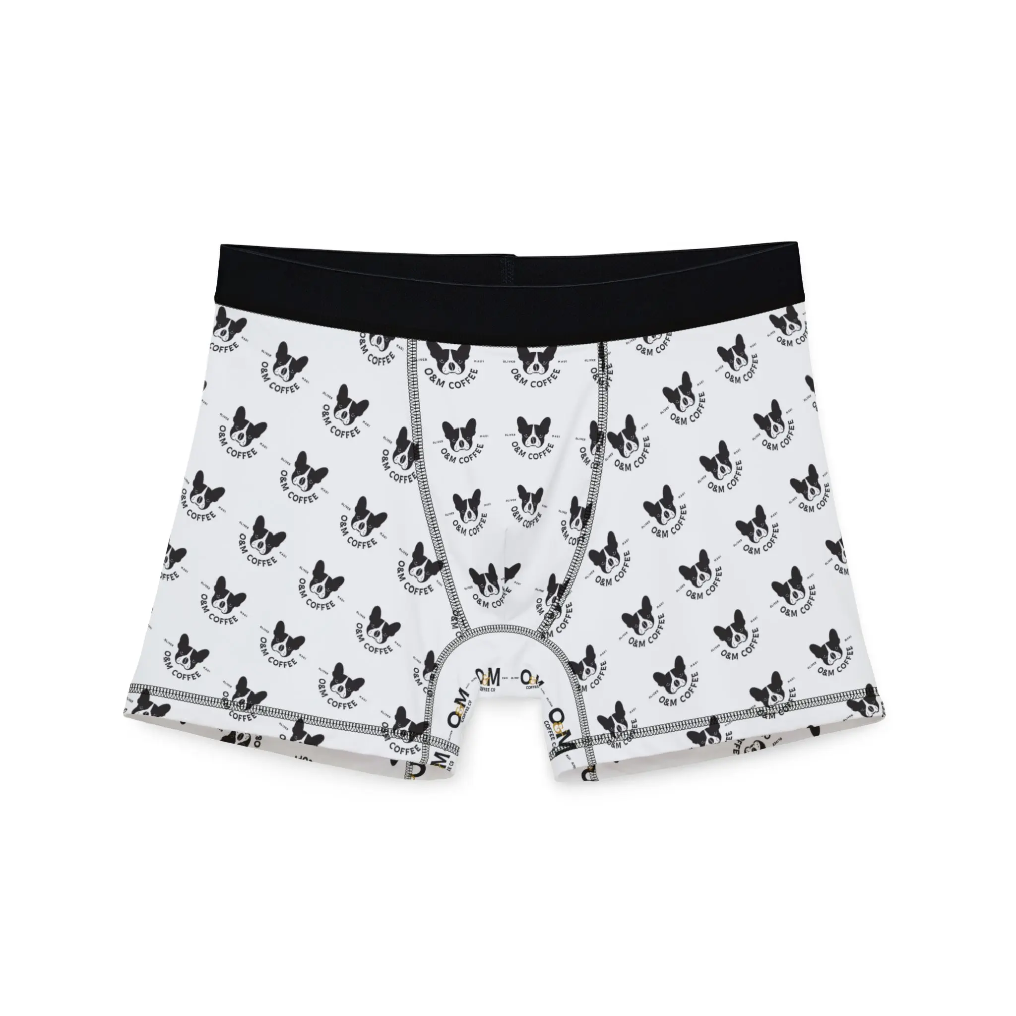 Frenchie bulldog O&M Cozy Playful frenchie Print Men's Boxers - Comfortable & Fun Underwear in Soft Polyester Blend for Casual Wear - Breathable Elastic Waistband - Regular Fit - Made in USA