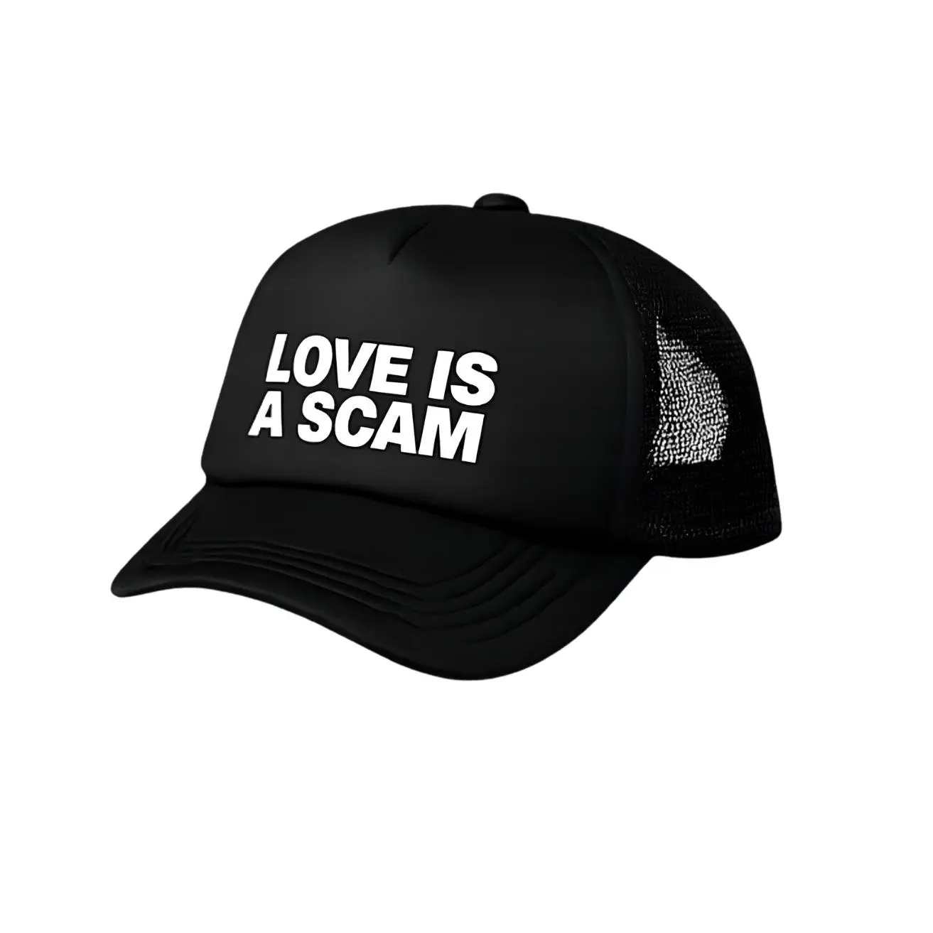 Love Is A Scam Trucker Cap