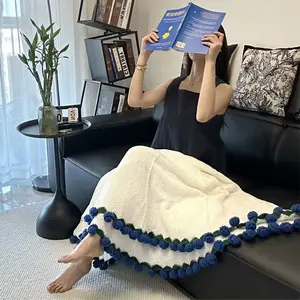 Rose Blanket Luxury Handwoven Plush Round Throw That Folds Into a Rose Bouquet deal Gift for Loved Ones, Moms, or Friends Perfect for Living Room, Bedroom, or Aesthetic Outdoor Photos – Available in 60/80/110/160cm Diameter, Rose Flower Blanket