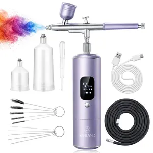 SAVILAND Professional Airbrush Nail Kit: 55 PSI Dual-Action Airbrush System with 6500mAh Rechargeable Battery, Clog-Resistant Airbrush Machine for Ombre, French Tips, Aura Nails, Makeup & Graffiti Art